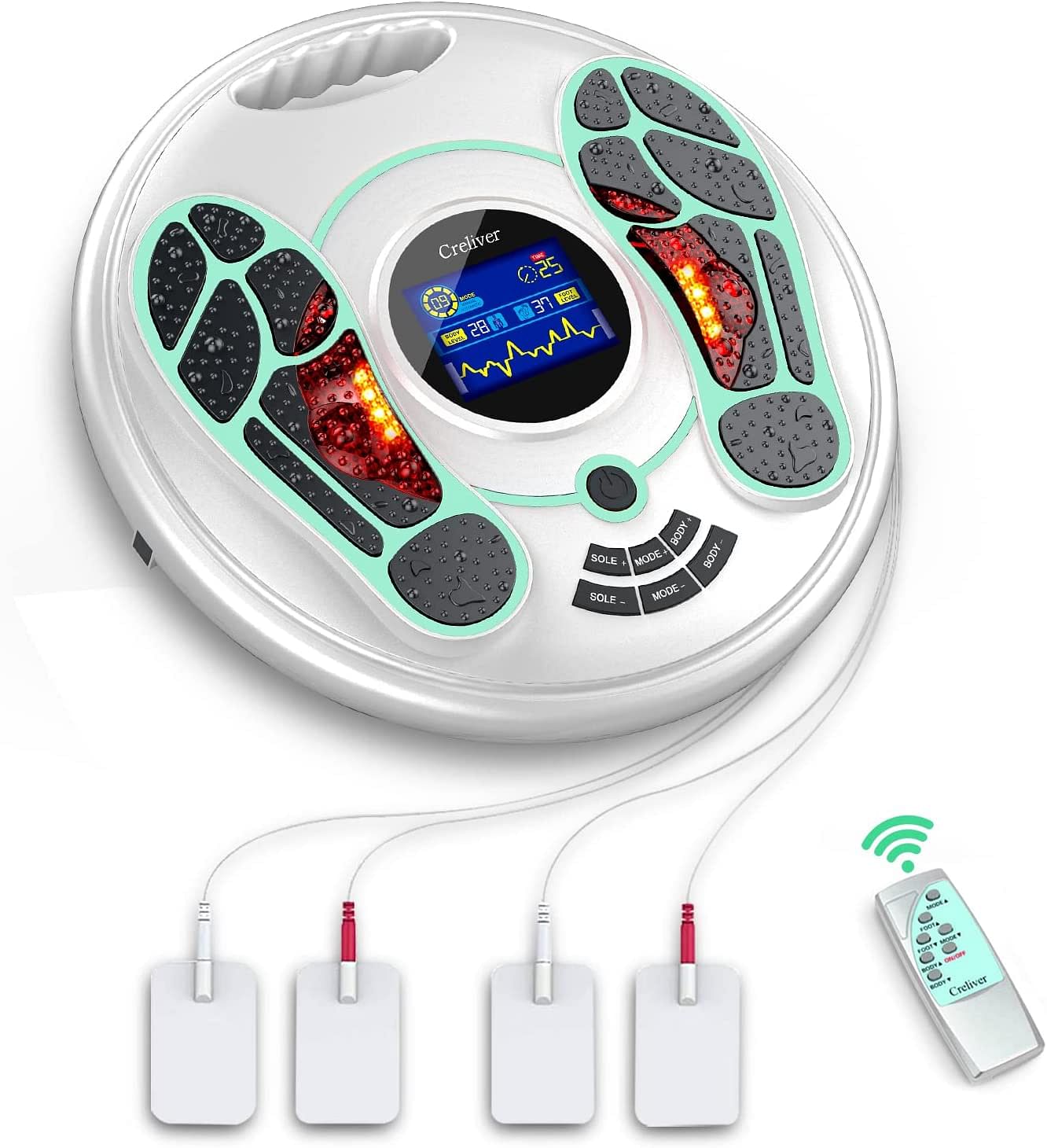 Getfitpro EMS & TENS Foot Stimulator Massager-FSA or HSA Eligible-Electric Foot Stimulator with Remote Control Improves Circulation, Feet Legs Nerve Muscle Stimulator Relieves Body Pains, Neuropathy