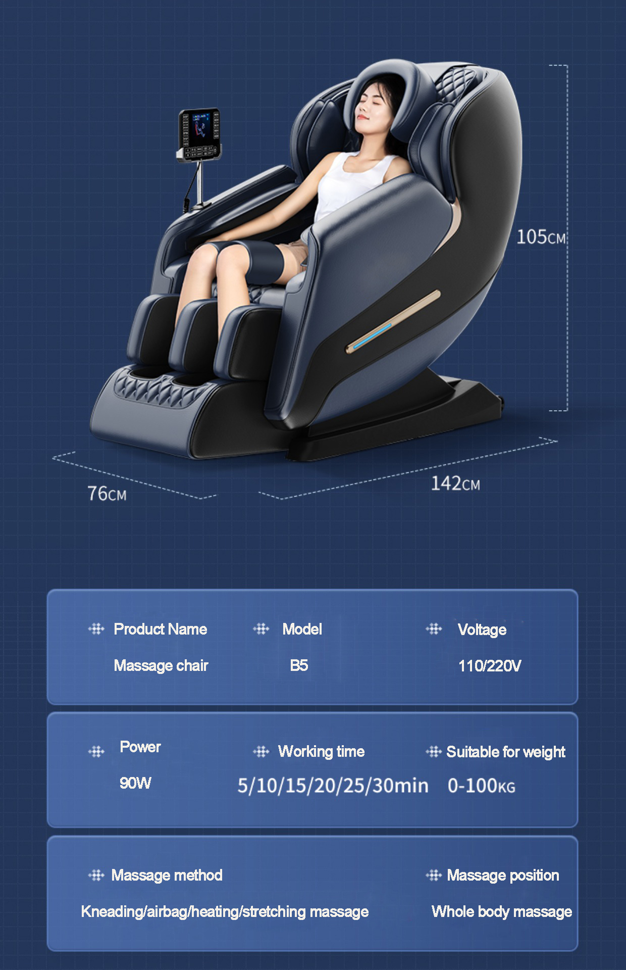 Luxury Massage Chair with free Led TV and Trolley Speaker Pre booking offer only